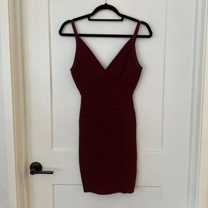Herve Leger bandage dress burgundy